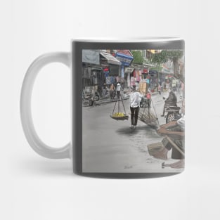 Street shops Hanoi Vietnam Mug